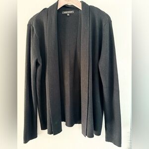 Black Shawl  Collar Fly-away Sweater